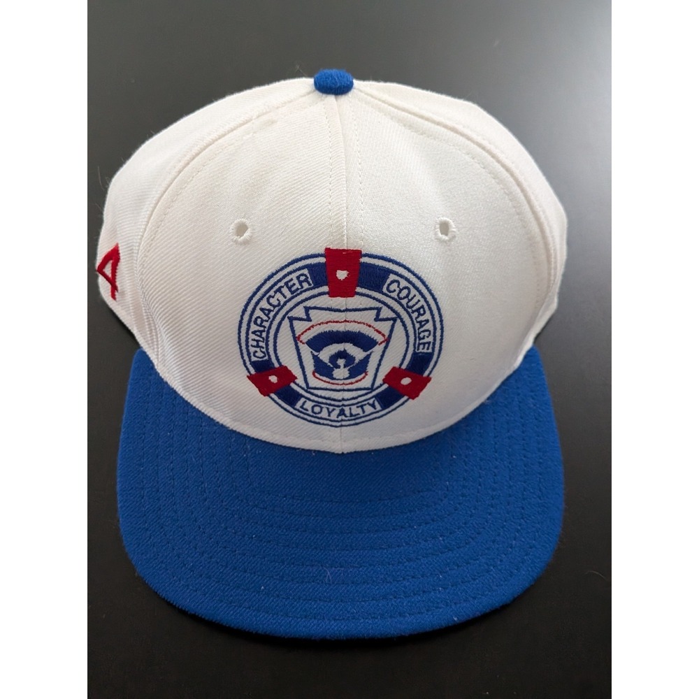 VTG‎ 90s Delong Little League Baseball Snapback Hat Blue And White Cap USA
